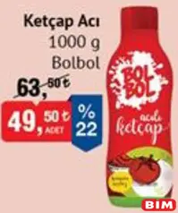BOLBOL KETÇAP ACI 1000 G fiyat ve kampanya bilgisi